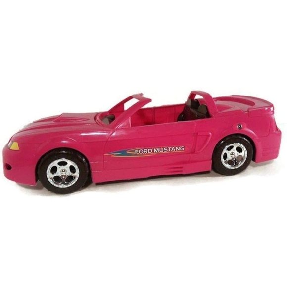 Pink Ford Mustang Free Wheeling Convertible Sports Car for Dolls 2 - Picture 2 of 7